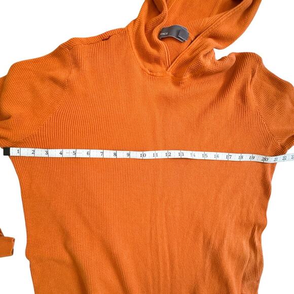 Vince Orange Waffle Knit Hoodie Sweater L Cotton - Picture 7 of 8